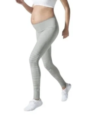 BLANQI Maternity Leggings Size Large Sport Hipster Cuffed Dove Gray NEW $88 - Image 1 of 4