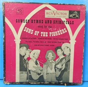 SONS OF THE PIONEERS COWBOY HYMNS & SPIRITUALS 3X 7" 1949 GREEN VINYL VG+/VG! - Picture 1 of 9