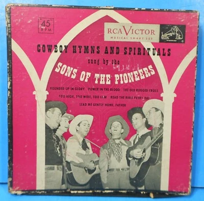 SONS OF THE PIONEERS COWBOY HYMNS & SPIRITUALS 3X 7" 1949 GREEN VINYL VG+/VG! - Image 1 of 4