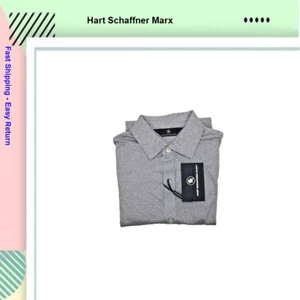 $98 Hart Schaffner Marx Men's Short Sleeve hexagon Print Coat front Gray, S - Picture 1 of 2