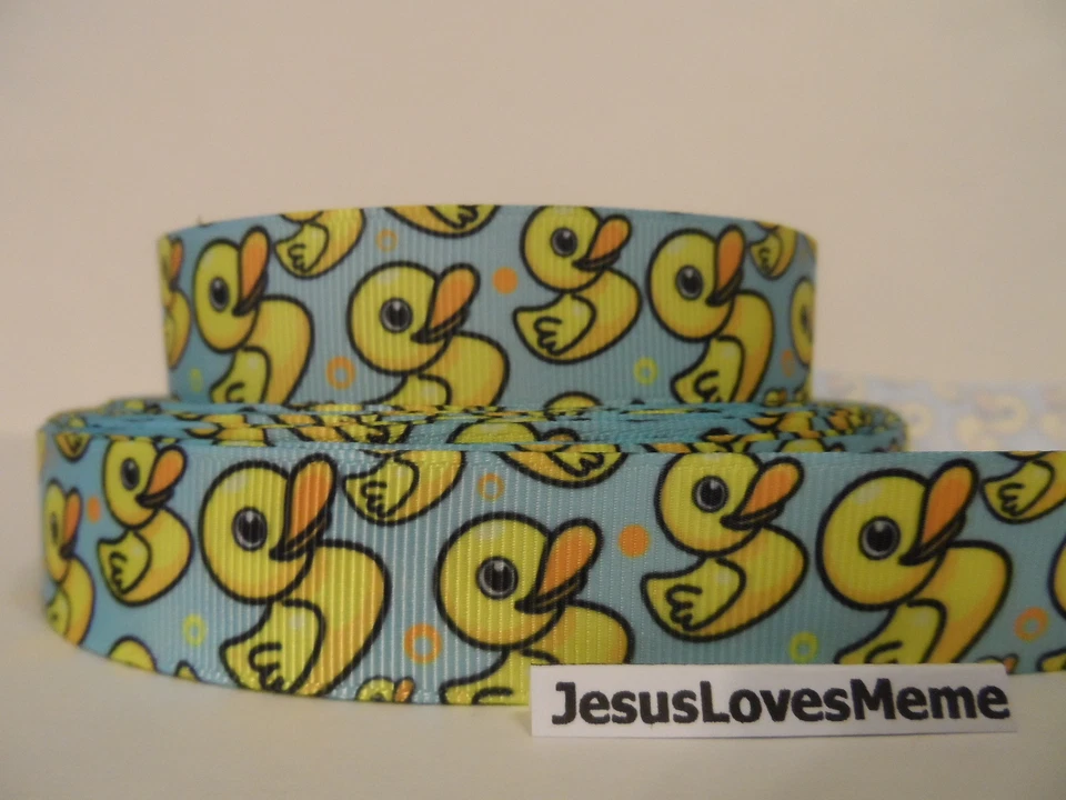 Cinta de grosgrain, lindos patitos amarillos, patos bebés, pato de goma, juguetes, 7/8" Foto 1 de 1
