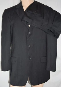 Evan Picone Suit Mens 44L Pants 37x29 Cuffed Charcoal 2 Piece 3 Button 100% Wool - Picture 1 of 15