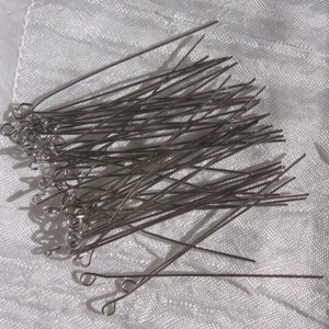 SET MIT 100 ÖSENNÄGELSTANGEN 50MMx0,6MM 5CM EDELSTAHL EDELSTAHLSTANGEN IN22 - Bild 1 von 2