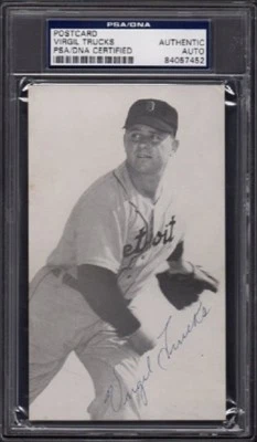 1958 Virgil Trucks Vintage Signed Postcard PSA/DNA Certified Authentic Autograph - Image 1 of 2