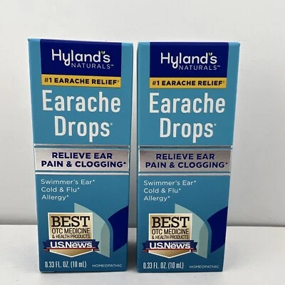 GOTAS HOMEOPÁTICAS PARA EL DOLOR DE OÍDO Hylands alivia el dolor de oído y la obstrucción 0,33 oz Ea, paquete de 2 Foto 1 de 4