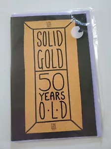 PS Greetings Card Happy Birthday SOLID GOLD 50 YEARS OLD Happy Birthday Card - Picture 1 of 3