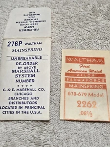 Waltham 2262 Taschenuhr Mainspring .0085 - Bild 1 von 1