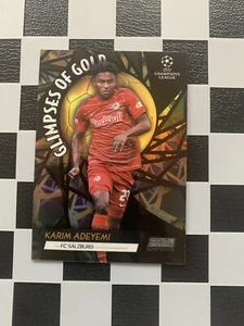 2021-22 Topps Stadium Club Cromo UCL Vislumbres de Oro Karim Adeyemi Rojo/10 - Imagen 1 de 2