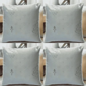 Set of 4 Cushion Covers Blue Damask 18X18" 45X45 Cm Decorative Throw Pillow case - Picture 1 of 12
