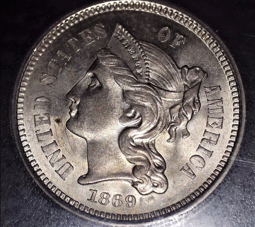 1869 Nickel Three Cent, ICG MS66, Gem Grade + - Image 1 of 4