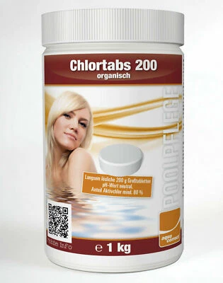 Chlortabs 1kg organisch Chlor Wasserpflege Schwimmbad Pool Whirlpool - Bild 1 von 4