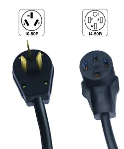 Adapter für 3-poliger Stecker auf 4-polige Steckdose für Öfen & elektrische Reichweite 10-50P/14-50R - Bild 1 von 2