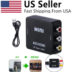RCA to HDMI Converter Composite AV CVBS Video Adapter 1080p Wii NES SNES USA - Picture 1 of 15