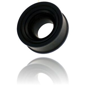 PAIR OF 0G (8MM) CONCAVE W/ CARVED RINGS EBONY WOOD TUNNELS PLUGS