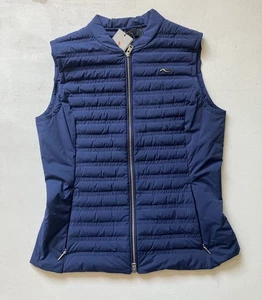 KJUS Bellavista Vest Blue Puffer Full Zip Womens Size 42 XL - Picture 1 of 6