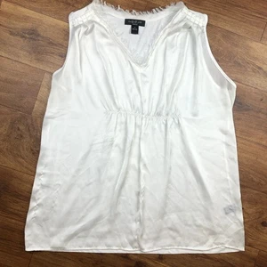 August Silk Women Sz 1X White Silky Tank Top Shirt - Picture 1 of 10
