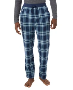 32 Grad Herren Tapered Twill Karo Pyjamahose Blau Größe 2XL - Bild 1 von 1