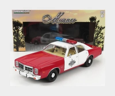 GREENLIGHT 84106 DODGE - MONACO POLICE FINCHBURG 1977 - RED WHITE - 1/24 - Immagine 1 di 2