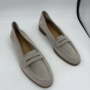 Lucky Brand Loafers Womens Size 7 Caylon Leather Slip On Penny Beige Taupe - Picture 1 of 9