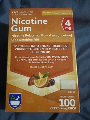 Goma de Nicotina, Marca Rite Aid, 4 Mg, Sabor Fruta, 100 Piezas, Nueva, Caducidad 09/2025 Foto 1 de 4