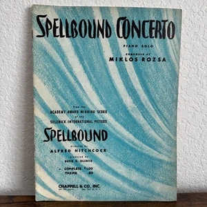 Miklos Rozsa: Spellbound Concerto Piano Solo Sheet Music 1946 Alfred Hitchcock - Picture 1 of 7