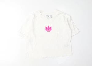 Adidas Women's White Crew Neck T-Shirt Size 14 - Picture 1 of 12
