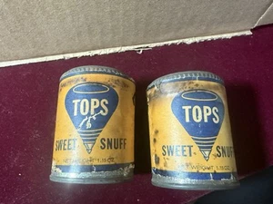 2- VTG Tops Sweet Snuff 1-1/4 oz. Advertising Tin - Picture 1 of 4