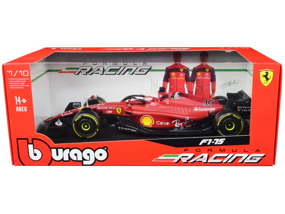 Bburago 16811CL Ferrari F1-75 #16 Charles Leclerc F1 (2022) 1/18 Diecast Model - Image 1 of 1