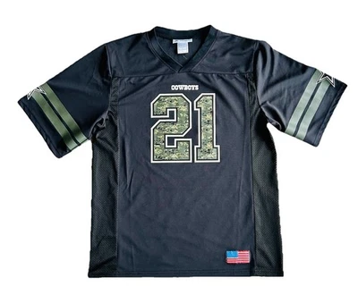 Camiseta deportiva para hombre Dallas Cowboys Ezekiel Elliott grande #21 "Salute To Service" Foto 1 de 4