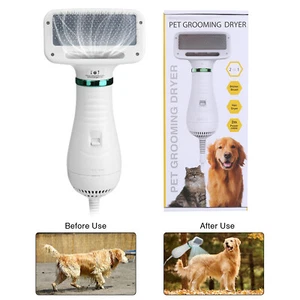 2 in 1 Pet Quiet Hair Fast Dryers 2 Heating Warm Air Blower Brush Grooming Comb - Picture 1 of 12