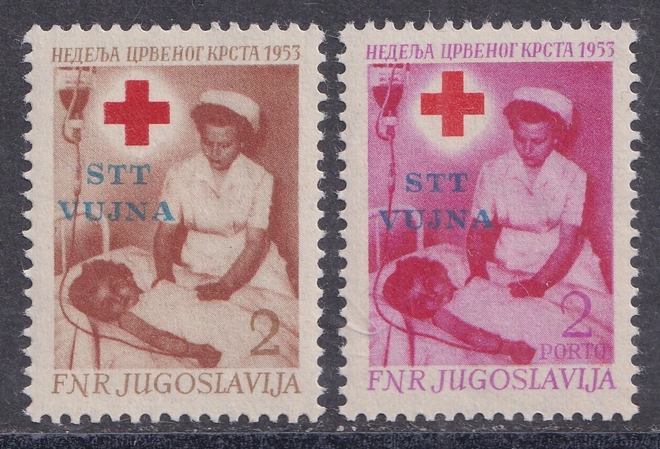 Triest B, VUJA, 1953, Red Cross, franco & postage due, MNH - Image 1 of 1