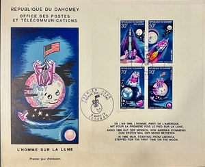 Dahomey #MiBl17 FDC 1970 Moon Landing Flags Globe Rocket [C118] - Picture 1 of 1