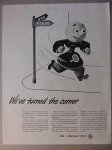 1945 BELL TELEPHONE SYSTEM Back From War to Peace Operations art print ad - Picture 1 of 1