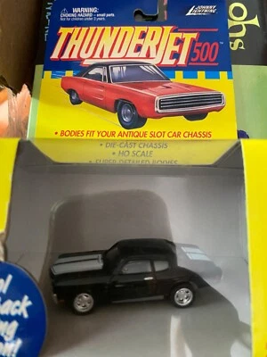 Johnny Lightning Thunderjet 500 Chevy Chevelle SS Plastic Pullback black white - Image 1 of 2