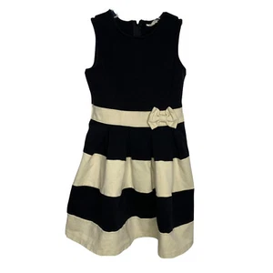 CRAZY 8 Girls Black Off White Striped Sleeveless Tank Christmas Dress Youth Sz 8 - Picture 1 of 11