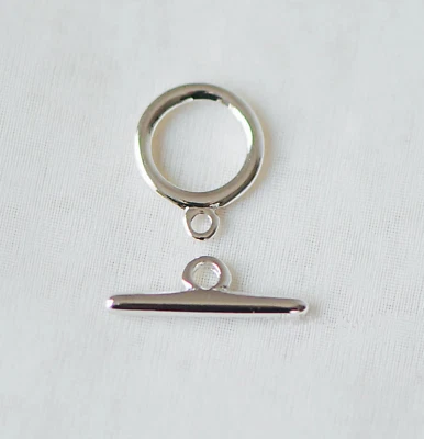 10pcs Silver Round Ring Toggle Clasp,Easy Close Clasp Connector for Bracelet - Image 1 of 3