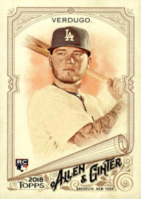 2018 Topps Allen & Ginter #293 Alex Verdugo Rookie Los Angeles Dodgers - Image 1 of 2
