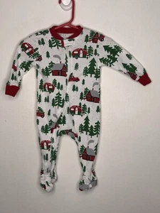 Holiday Time Christmas Coverall Baby Boys Size 3-6 Months Long Sleeve Footie - Picture 1 of 4