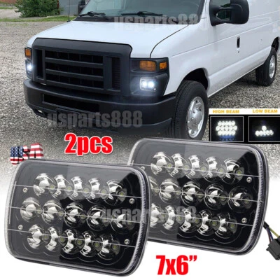 Faros LED HI-LO Beam DOT 2 piezas aptos para Ford E-350 Super Duty 1999-2017 7x6" 5x7" Foto 1 de 4