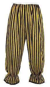Adults Long Yellow & Black Vertical Stripe Bloomers
