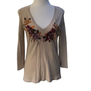 JOHNNY WAS Silk Cashmere Blend Cold Shoulder Womens XS Beige Sweater NEW W TAGS - Picture 1 of 8