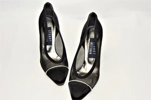 Tacones de vestir Stewart Weitzman de tela negra diamantes de imitación talla 7,5 medianos - Imagen 1 de 10