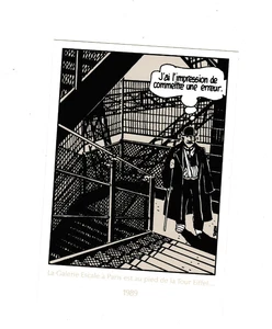 TARDI carte sérigraphie escale 1989 tour Eiffel beige - Picture 1 of 2