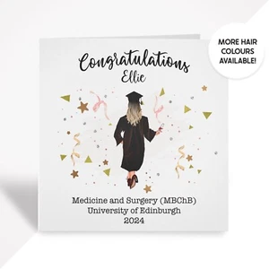 Personalised Graduation Card, Congratulations University, Daughter Granddaughter - Picture 1 of 18