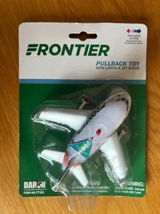 FRONTIER AIRLINES Fun Toy Pull Back Plane Airplane with Lights Jet Noise PLANE - Picture 1 of 3