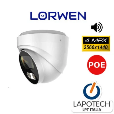 Lorwen IP Camera Dome DL13CGS4LPA POE 2.8 mm Audio 4 Mpx 4Mpx TELECAMERA Cam IPC - Immagine 1 di 4