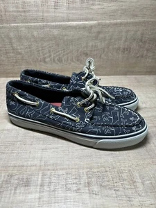 Sperry Topsiders Blue Whale print Size 8.5 - Picture 1 of 6