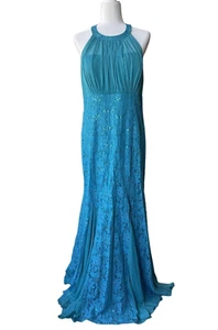 VTG Rorys Sequins Maxi Dress Size 3X Y2K Fairy Prom Semi Formal Event Halter - Picture 1 of 8