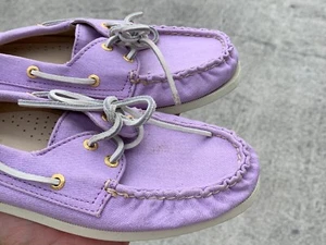 SPERRY TOP SIDER & J Crew Boat Deck Lavender Purple Womens Shoes Sz 7.5 👣b15 - Picture 1 of 11