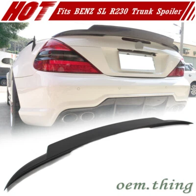 Fit FOR Mercedes BENZ SL R230 Convertible SL500 Trunk Spoiler Painted V Type - Image 1 of 4